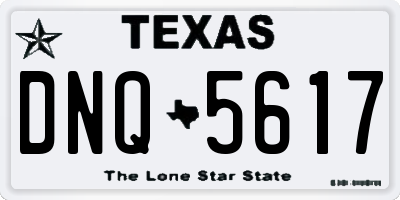 TX license plate DNQ5617