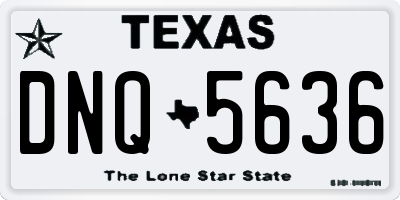 TX license plate DNQ5636