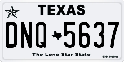 TX license plate DNQ5637