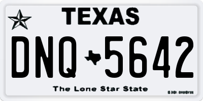 TX license plate DNQ5642