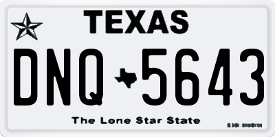 TX license plate DNQ5643