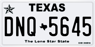 TX license plate DNQ5645