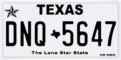 TX license plate DNQ5647