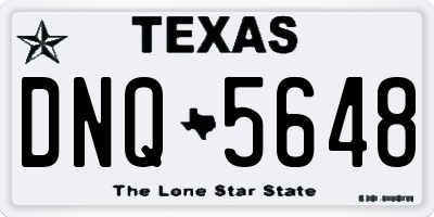 TX license plate DNQ5648