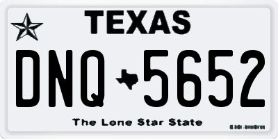 TX license plate DNQ5652