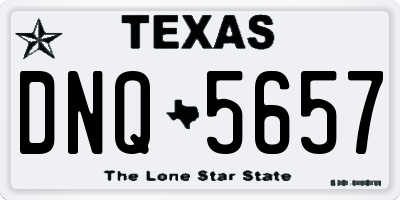 TX license plate DNQ5657