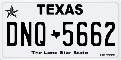 TX license plate DNQ5662