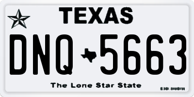 TX license plate DNQ5663