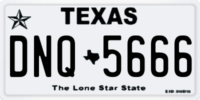 TX license plate DNQ5666