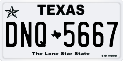 TX license plate DNQ5667