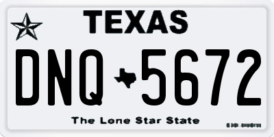 TX license plate DNQ5672