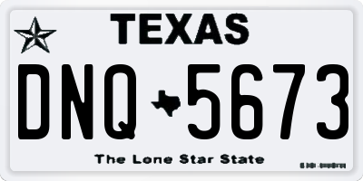 TX license plate DNQ5673