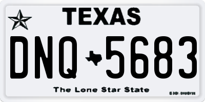 TX license plate DNQ5683