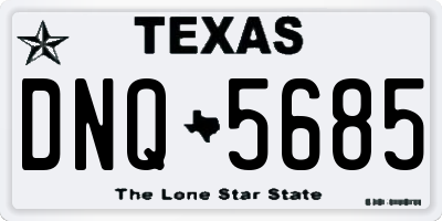 TX license plate DNQ5685
