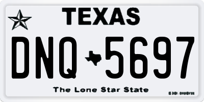 TX license plate DNQ5697