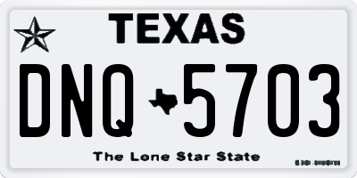 TX license plate DNQ5703