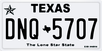 TX license plate DNQ5707
