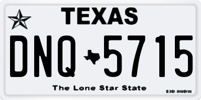 TX license plate DNQ5715
