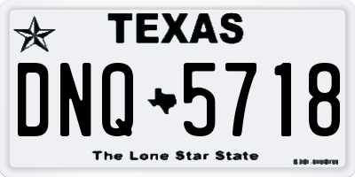 TX license plate DNQ5718
