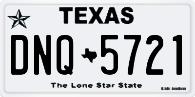 TX license plate DNQ5721