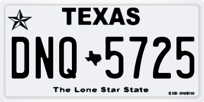 TX license plate DNQ5725