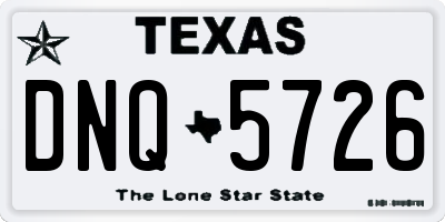 TX license plate DNQ5726