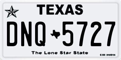 TX license plate DNQ5727