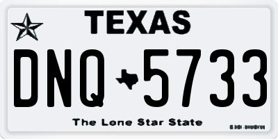 TX license plate DNQ5733