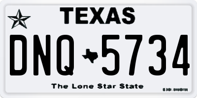 TX license plate DNQ5734