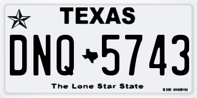TX license plate DNQ5743