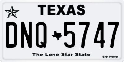 TX license plate DNQ5747
