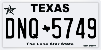 TX license plate DNQ5749