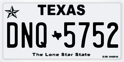 TX license plate DNQ5752