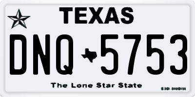 TX license plate DNQ5753