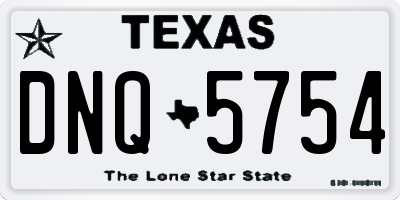 TX license plate DNQ5754
