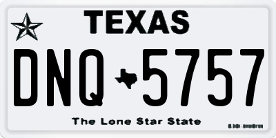 TX license plate DNQ5757