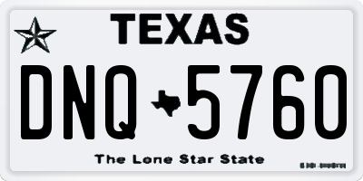 TX license plate DNQ5760