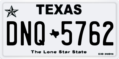 TX license plate DNQ5762