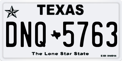 TX license plate DNQ5763