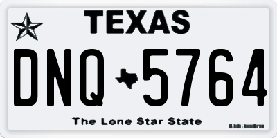 TX license plate DNQ5764