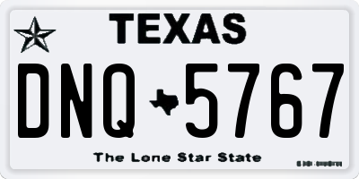 TX license plate DNQ5767