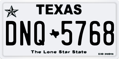 TX license plate DNQ5768
