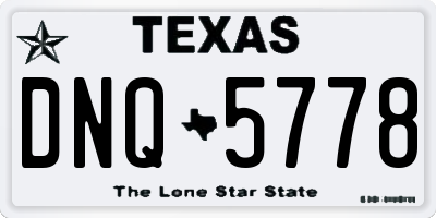 TX license plate DNQ5778