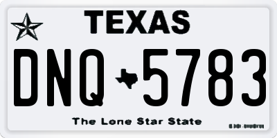 TX license plate DNQ5783