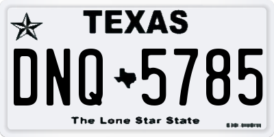 TX license plate DNQ5785