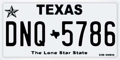TX license plate DNQ5786