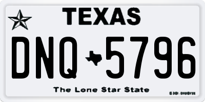 TX license plate DNQ5796