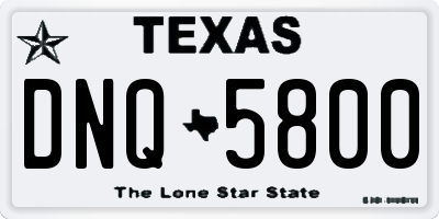TX license plate DNQ5800