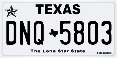 TX license plate DNQ5803