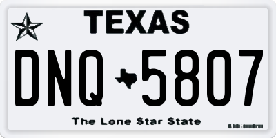 TX license plate DNQ5807